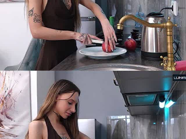 Deepthroat excitement ignites in secret kitchen