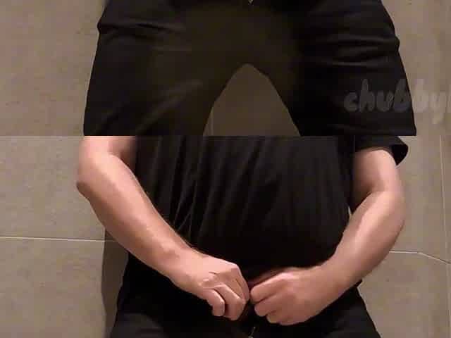 Chubbykaot Edging Cums in the Gym Washroom
