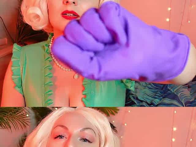 purple ASMR gloves EPISODE free fetish movie scene - awesome household latex gloves