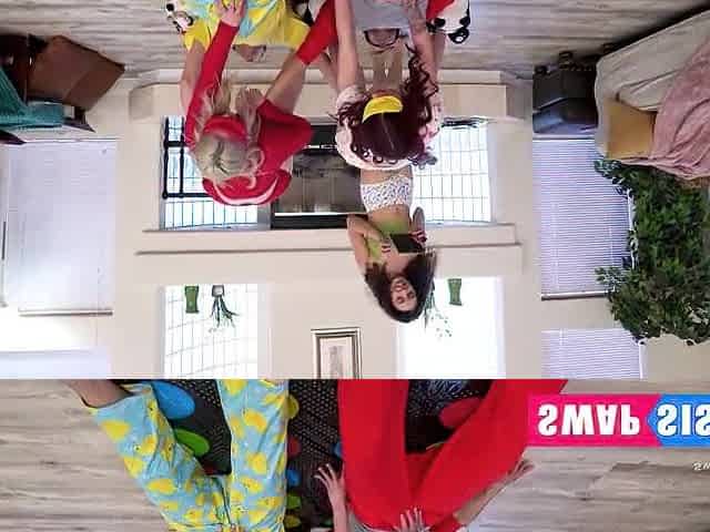 Bored Stepsiblings Begin A Blindfold Game At Their Sleepover And It Turns Into A Wild Foursome