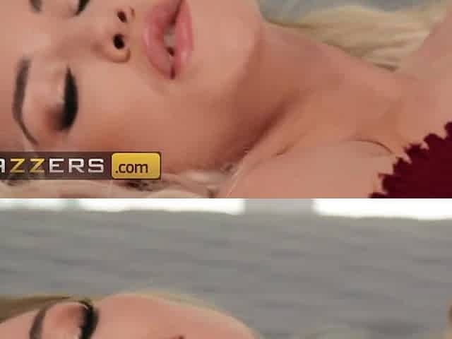Large titties Abigail Mac and Amber Jade share large shlong in trio