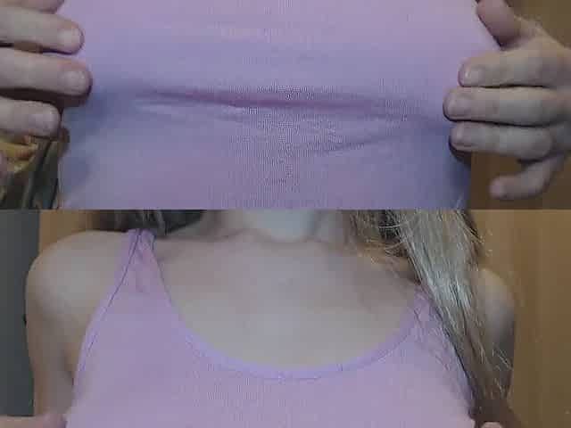 natural titts and hard nipps out of brassiere