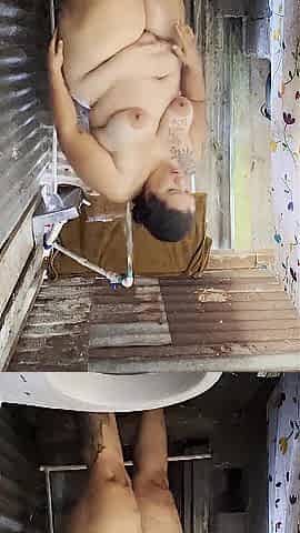 I shower in the public restroom and I touch myself during the time that showering.