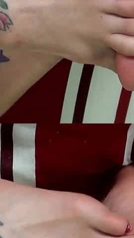 Sexy Penelope in Hot Blowjob and Footjob!