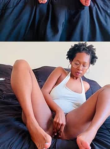Ebony Solo Shows Pretty Feet Playing With Toys