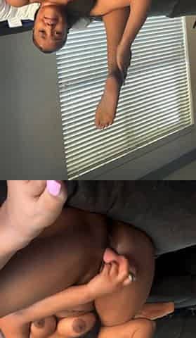Lascivious ebony hottie teen screwing twat