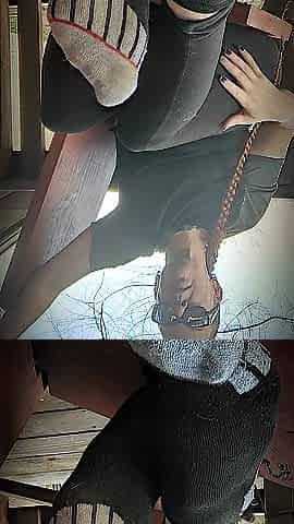 Lengthy Outdoor Foot Tease With Large Ginger Foot Queen Smell My Immodest Socks