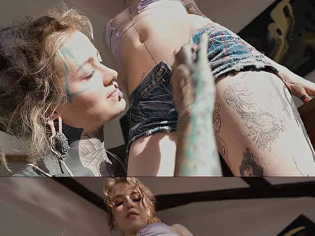 sexy Tattoo Lesbo Anal Screw + i SQUIRT on a Pornstar - Eden Ivy