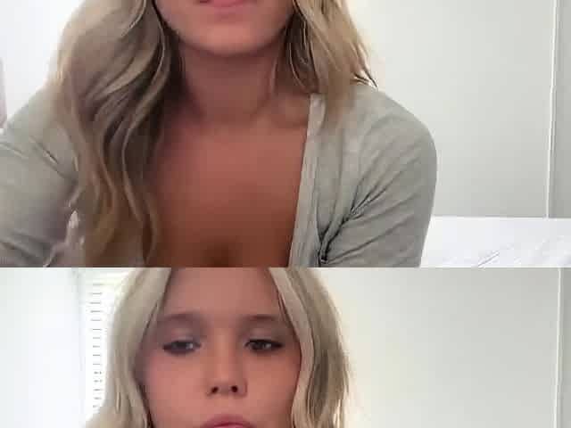 Non stop blonde with big boobs cock jerks off on the bed