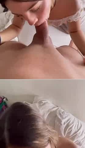 Curvy brunette shares passionate homemade handjob encounter