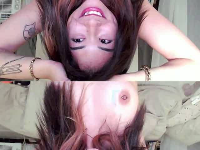 Cute amateur brunette naughty in solo jerking show on camera