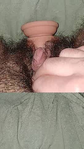 FTM Bangs Curly Soaked Snatch With Vibrator Close Up