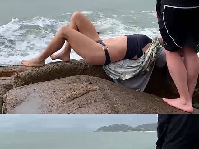 mother I'd like to fuck gets butt screwed out of warning right on the beach