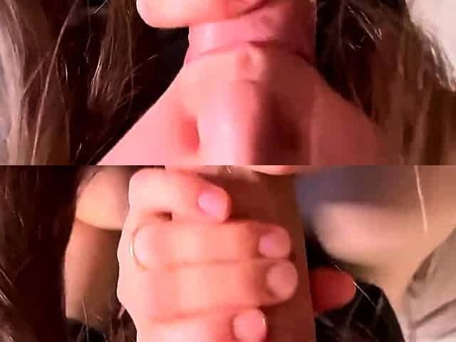 Beautiful ass brunette gets cum on after riding a fat cock.