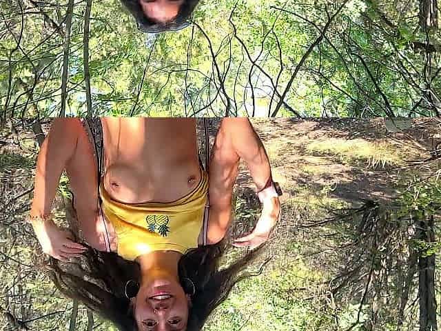 I brought the angel to the forest to screw and cum in her twat