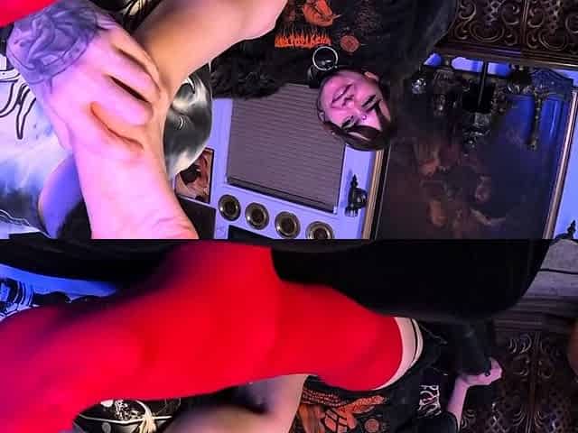 Teen slut foot fetish cock rub