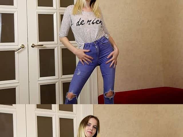 Cute sporty hottie Nika Star likes nothing but fingering her tight pussy