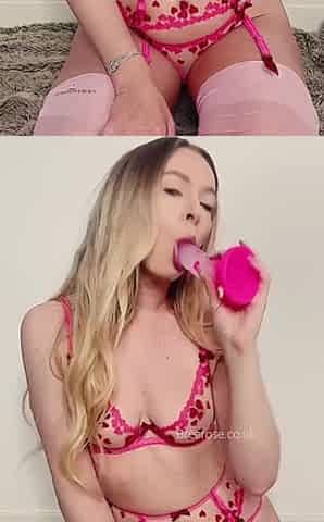 Pink Dildo Blowjob