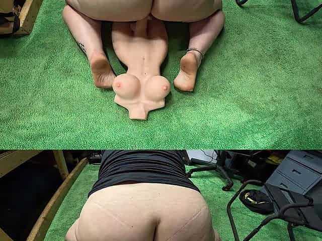 stretching my little vagina riding a massive toy