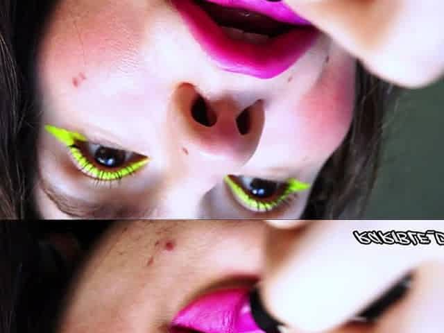 Naughty Magenta Lipstick Kiss Spit Fetish Kissing
