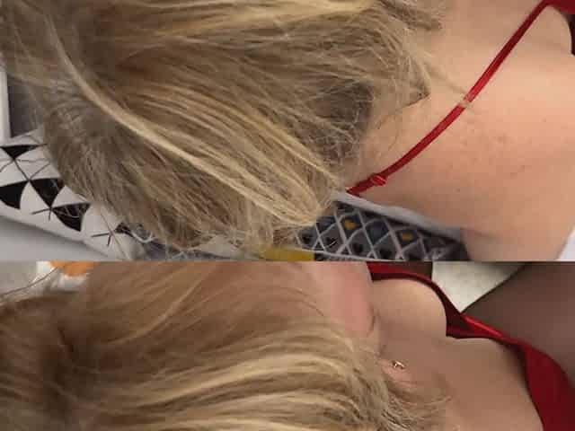 Mature Wife in Seamless Black Pantyhose Sucking Husbands Cock