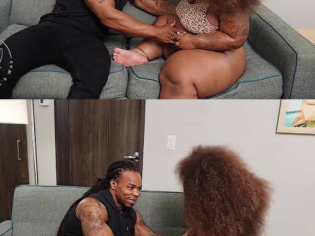 Preggo Midget Small Black Whore Takes BBC Pounding