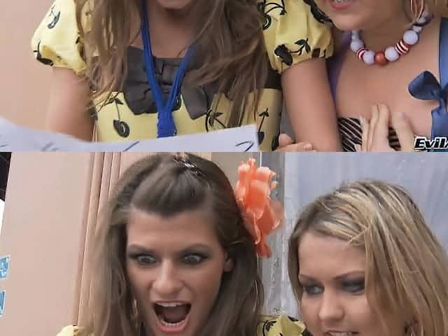 Amateur girls Jana and Olga B takes turns getting their butts fucked