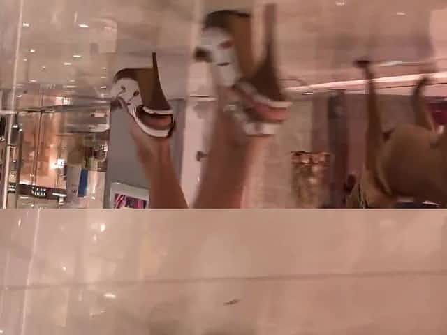 White Dress Upskirt White Thong