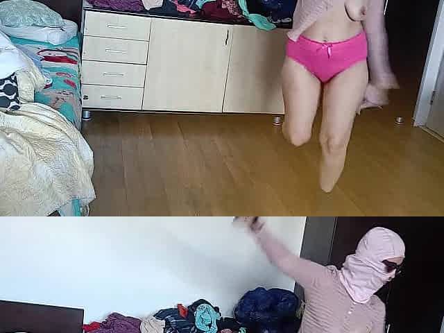 Amateur Wife Has Joy Trying on Garments and Cutting 'em