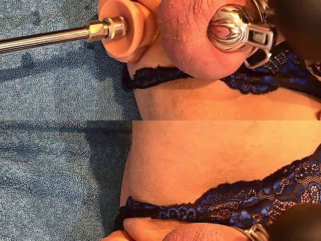 Multiple dildos, magic wand and so many analgasms while in chastity