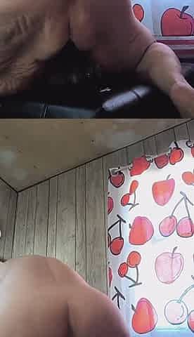 Dildo Fucking on Tat Cushioned Puffin