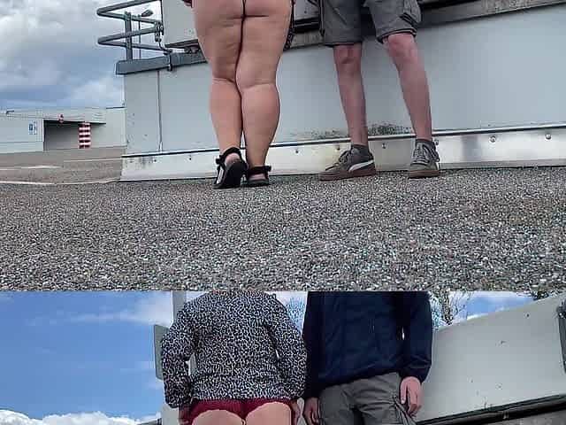 Large booty Stepmom pees like a dog