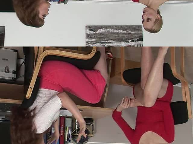 Cruel lesbian mistress punishes leggy teen girl