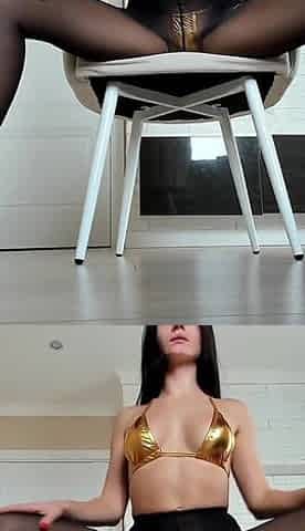 Tearing Nylon Pantyhose, Teasing in Bikini - Live Stream