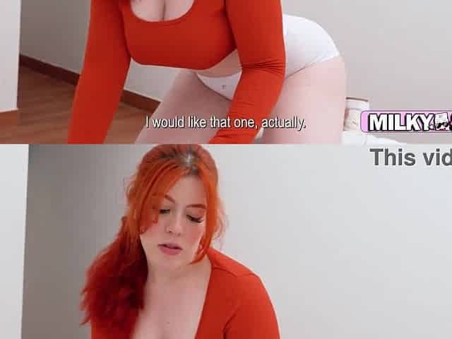 Breasty redhead rides her stepdad's ramrod to get a recent cell phone
