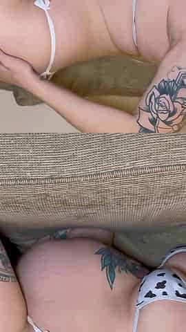 Pregnant Cow Girl Orgasms with Her Wand