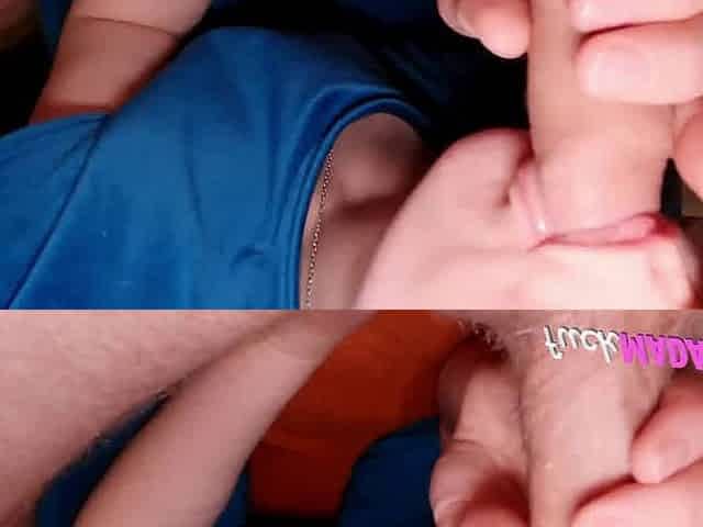 Stepbro's Hot Cum Covers My Tiny Tits - Amateur Redhead Blowjob