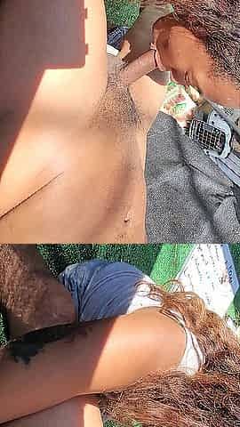 Sucking Penis on the Balcony