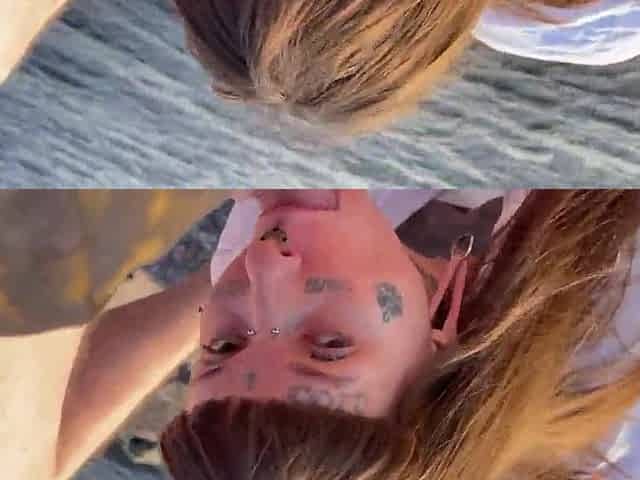 I suck on the beach and get cum in my throat (Part 1)