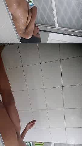 I masturbate my cunt in the shower and choke movie for my lover.