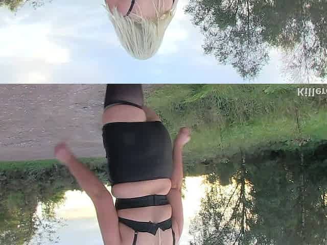 Curvaceous Blonde Slut Heads Down to the Woods to Become a Filthy Dogging Slut