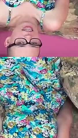 Skinny 18 Year Old Babe Strips Naked and Sucks Cock