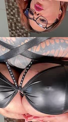 Busty Boucing Your Big Tits in Latex