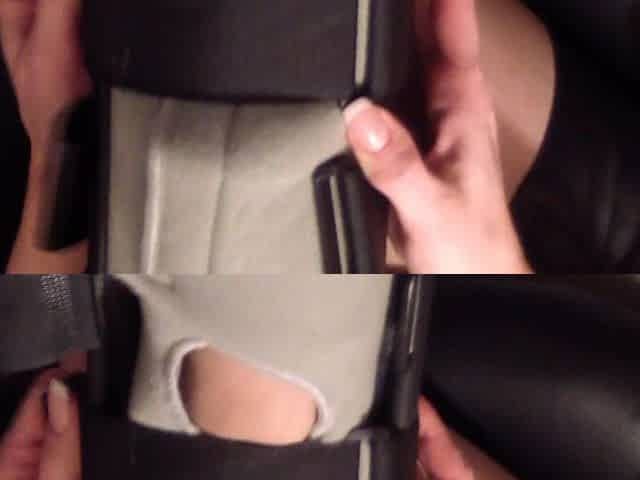 Nyllady Putting on Legcast Tutor on Her Hosed Feet
