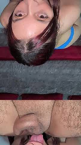 LA HIJA DE MI NOVIA ES DEMASIADO CACHONDA Y ME SACA LA CUM CON SU RICA BOCA