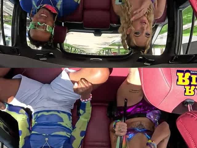 Golden-haired Raver Sucks And Screws Ebony Boyfriends' Ramrod In Ride Share BBC