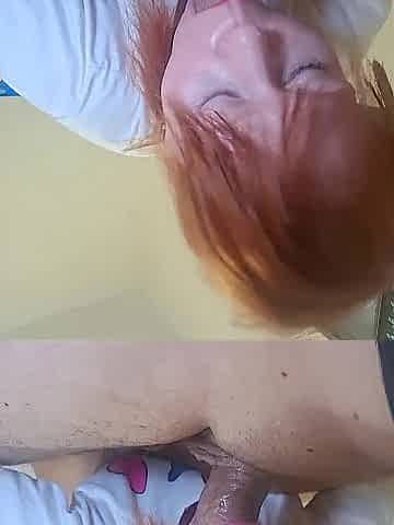 The Redhead Likes to Drink the Entire Knob Until It Goes All the Way Down Her Mouth