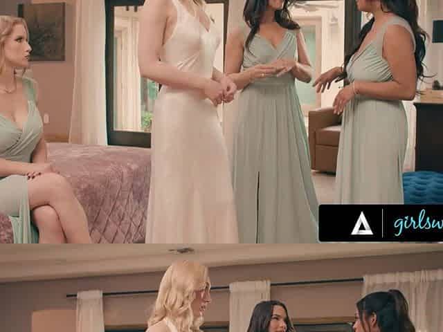 GIRLSWAY - Maids Of Honor Octavia Red, Ivy Ireland, & Karina Valentina TEAM FUCK Bride Lily LaBeau