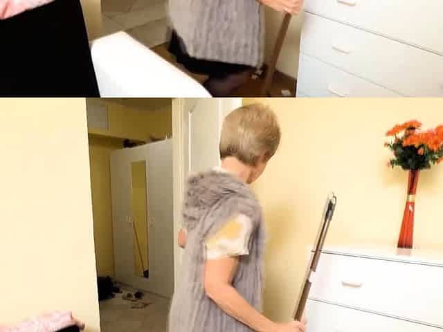 MATURE4K. Maid is middle-aged and she is mans type
