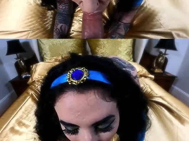 Facial wanting brunette babe facialized after pov blowjob